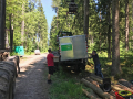 Holzvollernter vor Waldkulisse