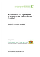 Coverbild Diplomarbeit "Eigenschaftung und Eignung von Zitronensäureestern als Kraftstoff"