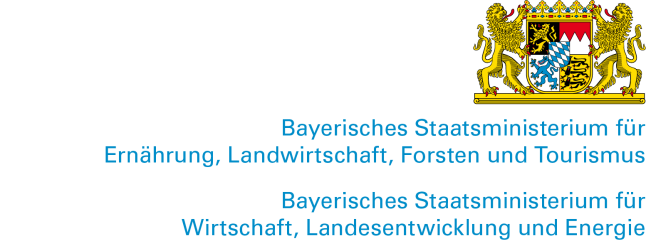 Logo der beiden Ministerien Bayerische Landwirtschaft und Wirtschaft mit Staatswappen