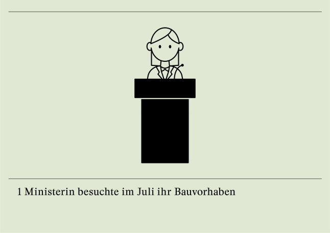 gezeichnete Frau steht hinter Rednerpult.