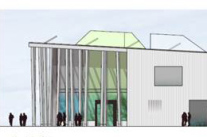 Zeichnung der Ostfassade des zukünftigen NAWAREUM