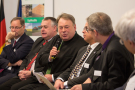 Staatsminister Helmut Brunner bei der Podiumsdiskussion zum Thema "Klima- und Ressourcenschutz in der bayerischen Land- und Forstwirtschaft"