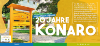 Flyer des KoNaRo mit gelbem Farbhintergrund und Foto des Hauptgebäudes 