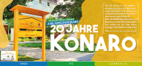Flyer des KoNaRo mit gelbem Farbhintergrund und Foto des Hauptgebäudes