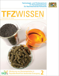 Cover TFZ-Wissen 02: Minderung von Elementgehalten in Rapsölkraftstoff bei dezentraler Erzeugung. 