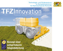 Titelseite TFZInnovation: Konzept einer aufspritzbaren Silageabdeckung