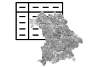 Bayernkarte vor einer Tabelle